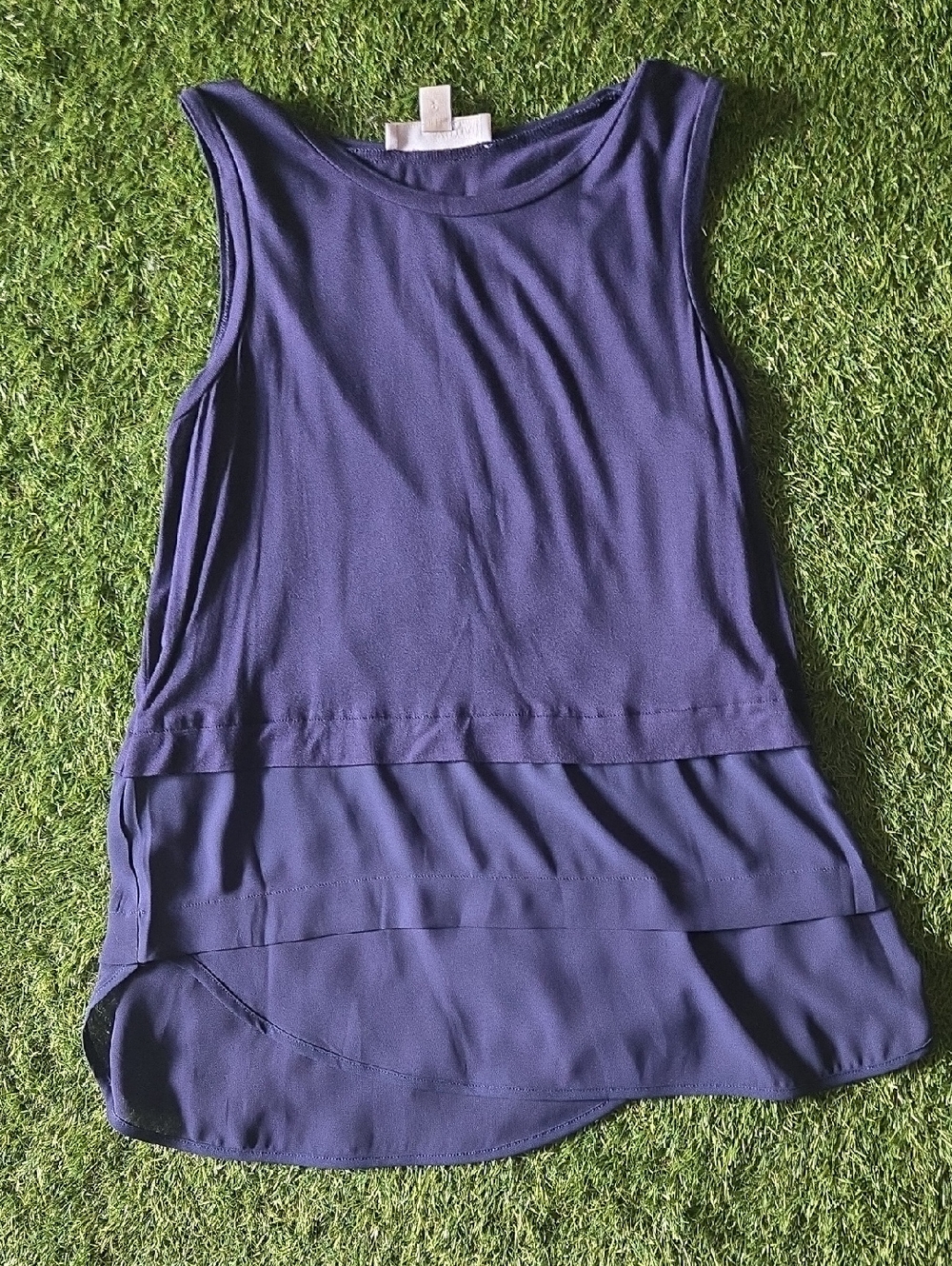 NWOT Michael Kors Navy Sleeveless Layered Tank Top